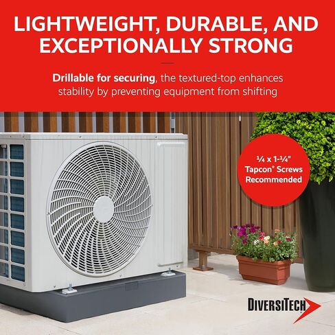 Diversitech E Lite Plastic Equipment Pad for HVAC Systems, 36" x 36" x 2", Gray (EL3636-2) in Kuwait