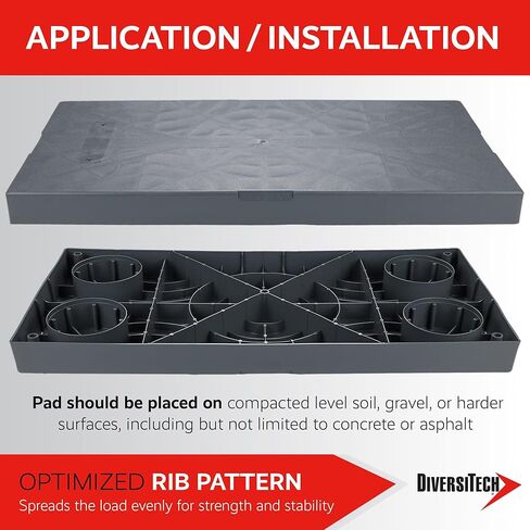 Diversitech E Lite Plastic Equipment Pad for HVAC Systems, 36" x 36" x 2", Gray (EL3636-2) in Kuwait