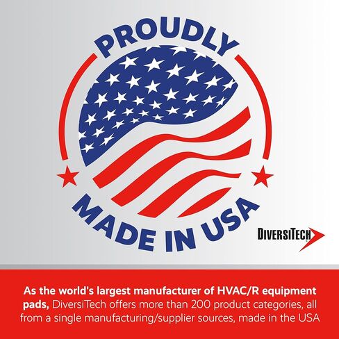 Diversitech E Lite Plastic Equipment Pad for HVAC Systems, 36" x 36" x 2", Gray (EL3636-2) in Kuwait