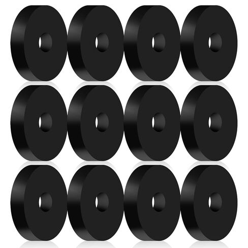 12 PCS Black Thick Rubber Washers 1 1/2 Inch OD x 3/8 Inch ID x 1/4 "Thickness Rubber Bushing Spacer Heavy Duty Abrasion Resistant Vibration Damping Pads Anti-Noise Washers for Screws Bolts Household in Saudi Arabia