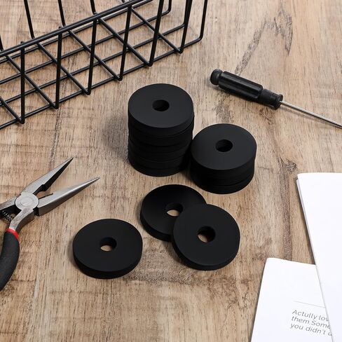 12 PCS Black Thick Rubber Washers 1 1/2 Inch OD x 3/8 Inch ID x 1/4 "Thickness Rubber Bushing Spacer Heavy Duty Abrasion Resistant Vibration Damping Pads Anti-Noise Washers for Screws Bolts Household in Saudi Arabia