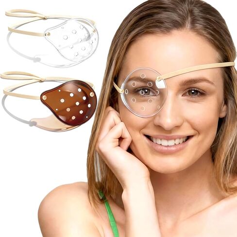 2 Pcs Cataract Surgery Eye Shield with Adjustable Strap,1 Clear Medical Eye Patch+1 Dark 3D Cover for Sleeping After Post Surgery,Block Out Some Sunlight,Less Sensitivity (Right Eye) in Kuwait