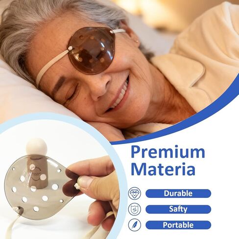 2 Pcs Cataract Surgery Eye Shield with Adjustable Strap,1 Clear Medical Eye Patch+1 Dark 3D Cover for Sleeping After Post Surgery,Block Out Some Sunlight,Less Sensitivity (Right Eye) in Kuwait