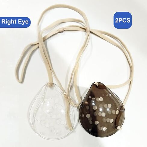 2 Pcs Cataract Surgery Eye Shield with Adjustable Strap,1 Clear Medical Eye Patch+1 Dark 3D Cover for Sleeping After Post Surgery,Block Out Some Sunlight,Less Sensitivity (Right Eye) in Kuwait