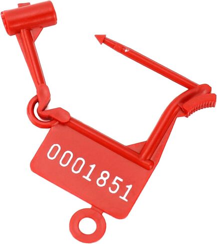 QWORK Security Plastic Padlock Seals, 250 Pcs Self-Locking Plastic Tags, Numbered Tamperproof Disposable Lock Tags for Luggage Bag Clothes, Red in Kuwait