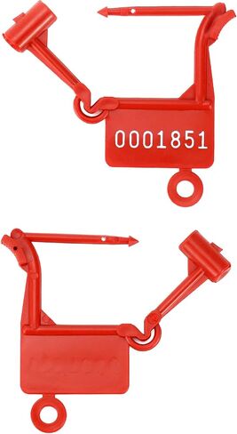 QWORK Security Plastic Padlock Seals, 250 Pcs Self-Locking Plastic Tags, Numbered Tamperproof Disposable Lock Tags for Luggage Bag Clothes, Red in Kuwait