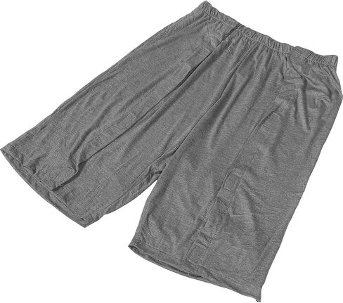 Breathable Elderly Urinary Trousers for Men, Modal Fabric, Deep Gray 5-Point Shorts, Comfortable Patient Care Pants for Incontinence and Bedridden Use in Saudi Arabia
