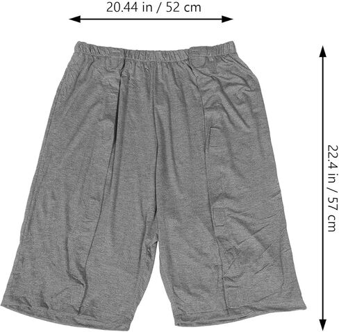 Breathable Elderly Urinary Trousers for Men, Modal Fabric, Deep Gray 5-Point Shorts, Comfortable Patient Care Pants for Incontinence and Bedridden Use in Saudi Arabia