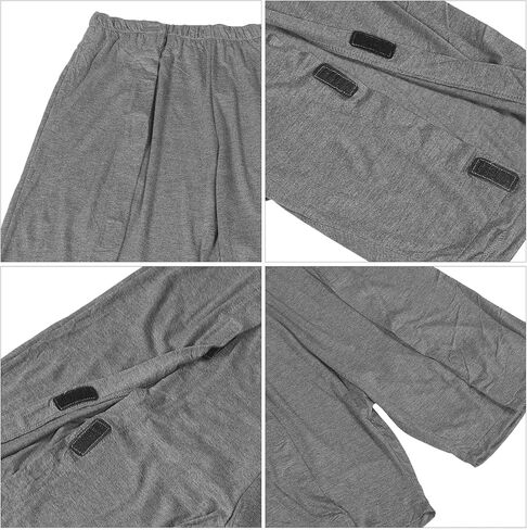 Breathable Elderly Urinary Trousers for Men, Modal Fabric, Deep Gray 5-Point Shorts, Comfortable Patient Care Pants for Incontinence and Bedridden Use in Saudi Arabia