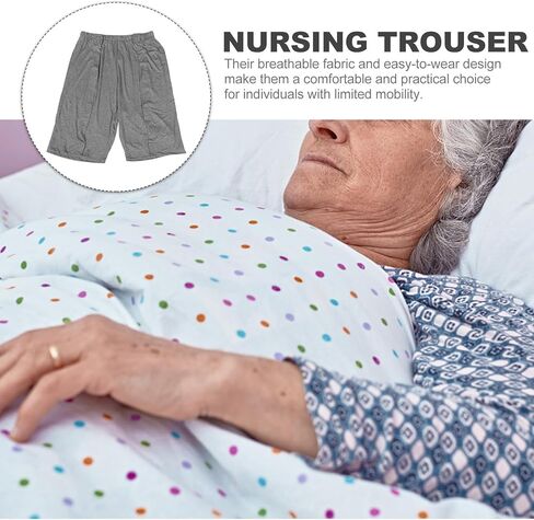 Breathable Elderly Urinary Trousers for Men, Modal Fabric, Deep Gray 5-Point Shorts, Comfortable Patient Care Pants for Incontinence and Bedridden Use in Saudi Arabia