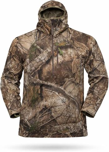 Realtree Men's Camo Ninja 1/2-Zip Hunting Pullover with Hood & Face Mask in Saudi Arabia