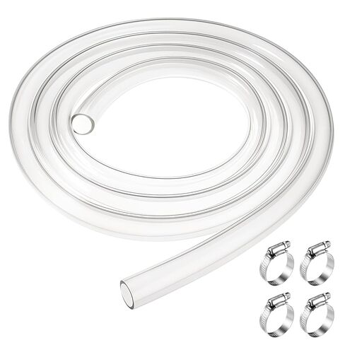 أنابيب PVC 1 "معرف × 1-1 / 4" OD - أنابيب PVC شفافة بطول 10 أقدام مع 4 مشابك غير قابلة للصدأ أنبوب PVC مرن خرطوم فينيل بلاستيكي خفيف الوزن للري ونقل حوض السمك وزيت الماء in Saudi Arabia