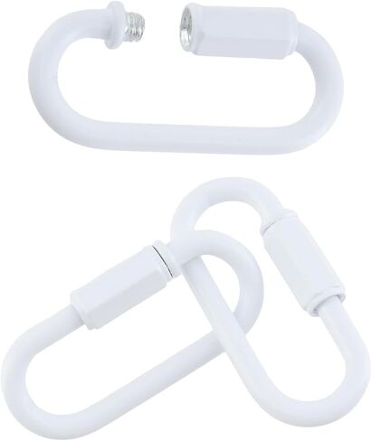 Crapyt M4 Duty D Shape Chain Locking, Metal Chain Quick Links with Wrench, Heavy Duty Carabiner for Keys, Camping Hammock and Ceiling Lights, 15 Pcs White in Saudi Arabia