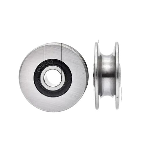 2 Pieces Metal Pulley Roller Bearing Mechanical Guide Wheel Sliding Track 10x40x14mm(U10x40x14 R 4) in Saudi Arabia