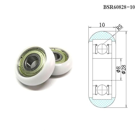 4 Pieces 8x28x10 POM Coated Roller BSR60828-10 28mm Diameter 8mm Shaft Wheel 8 * 28 10 Rowing Machine seat Pulley in Saudi Arabia