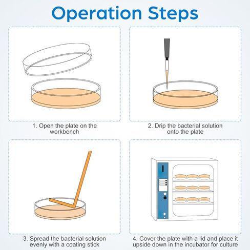 أطباق أجار غذائية 2.75 بوصة أطباق بيتري مصبوبة مسبقًا لعلم الأحياء الدقيقة المختبري ومستلزمات التجارب العلمية 20 حزمة in Kuwait