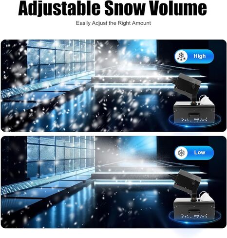 2000W Snow Machine with Manual & Wireless Remote Control, Large Output Snowmaking Machine for Indoor & Outdoors | Adjustable Snowflake Size | Perfect for Christmas, Weddings, and Parties in Saudi Arabia