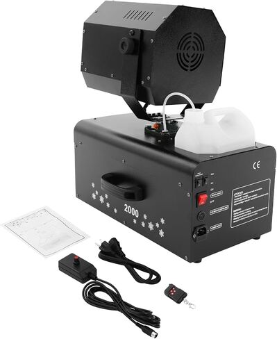 2000W Snow Machine with Manual & Wireless Remote Control, Large Output Snowmaking Machine for Indoor & Outdoors | Adjustable Snowflake Size | Perfect for Christmas, Weddings, and Parties in Saudi Arabia
