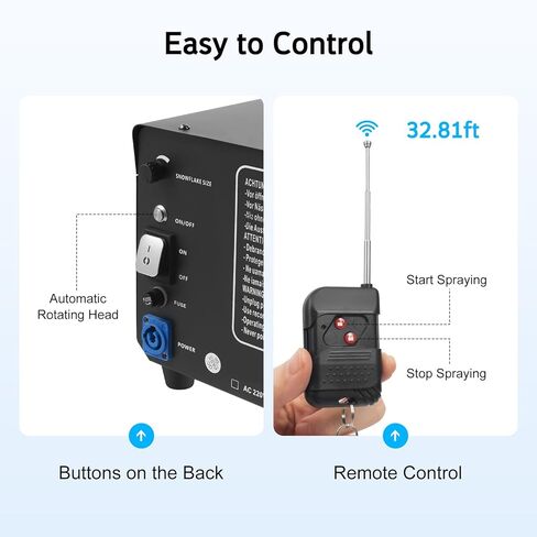 Snow Machines for Outdoor Indoor, 1200W Shaking Head Artificial Snowflake Machine with Wireless Remote Control Fake Snow Maker Machine for Party Christmas Wedding Photography Parties DJ Stage Parades in Kuwait