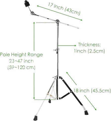 Drum Cymbal Stand Multifunctional Iron Adjustable Foldable Cymbal Straight Stand for Practice in Saudi Arabia