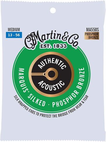 Martin Authentic Acoustic® Marquis® Silked Guitar Strings – Phosphor Bronze, Medium Gauge | Warm, Balanced Tone with Bridge Protection | Silk-Wrapped Ball Ends in Saudi Arabia