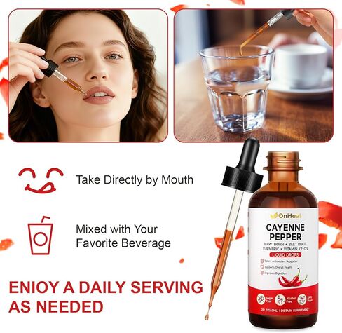 Pure Capsaicin Extract, Contains Hawthorn, Beetroot, Turmeric, Vitamins K2 and D3, Ginseng, Ceylon Cinnamon - Capsaicin Supplement for Health Benefits - 60ml in Saudi Arabia