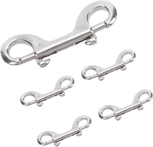 Heavy Duty Stainless Steel Double Hook Snap for Securely Fastening Ropes Chains Leashes Pets Farm Gate Latches 5 Pack in Saudi Arabia
