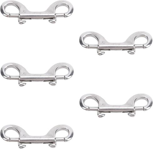 Heavy Duty Stainless Steel Double Hook Snap for Securely Fastening Ropes Chains Leashes Pets Farm Gate Latches 5 Pack in Saudi Arabia