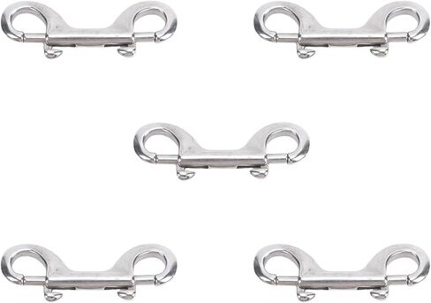 Heavy Duty Stainless Steel Double Hook Snap for Securely Fastening Ropes Chains Leashes Pets Farm Gate Latches 5 Pack in Saudi Arabia