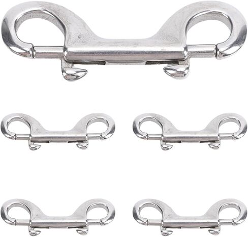 Heavy Duty Stainless Steel Double Hook Snap for Securely Fastening Ropes Chains Leashes Pets Farm Gate Latches 5 Pack in Saudi Arabia