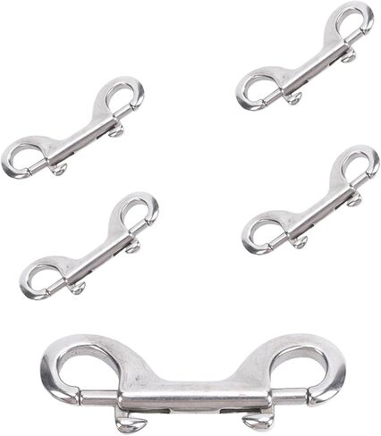 Heavy Duty Stainless Steel Double Hook Snap for Securely Fastening Ropes Chains Leashes Pets Farm Gate Latches 5 Pack in Saudi Arabia
