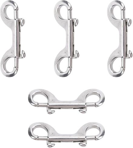 Heavy Duty Stainless Steel Double Hook Snap for Securely Fastening Ropes Chains Leashes Pets Farm Gate Latches 5 Pack in Saudi Arabia
