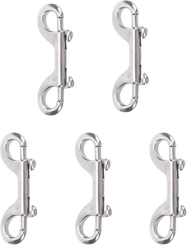 Heavy Duty Stainless Steel Double Hook Snap for Securely Fastening Ropes Chains Leashes Pets Farm Gate Latches 5 Pack in Saudi Arabia