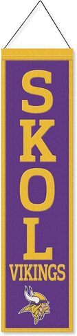 WinCraft Minnesota Vikings SKOL 8x32 Inch Vertical Wool Embroidered Hanging Banner in Saudi Arabia