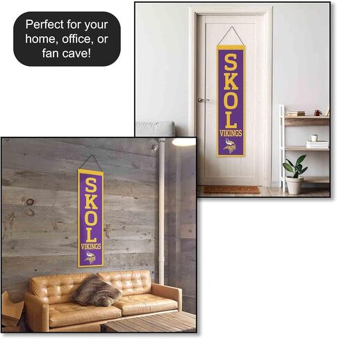 WinCraft Minnesota Vikings SKOL 8x32 Inch Vertical Wool Embroidered Hanging Banner in Saudi Arabia