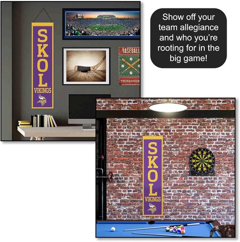 WinCraft Minnesota Vikings SKOL 8x32 Inch Vertical Wool Embroidered Hanging Banner in Saudi Arabia