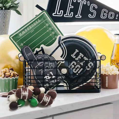 Football Felt Ball Garland, Rugby Pom Poms Banner for Sports Themed Banners Football Game Party Decorations Sports Bowl Fans Club Assembled Favor Supplies (23 Ball) in Saudi Arabia