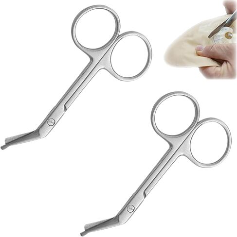2 Pcs Ostomy Scissors,Bandage Scissors,Stainless Steel Medical Surgical Scissors,For Doctors, Nurses, Veterinary Home Nursing in Saudi Arabia