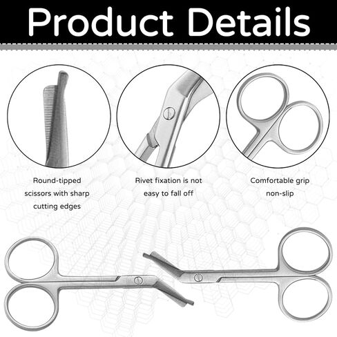 2 Pcs Ostomy Scissors,Bandage Scissors,Stainless Steel Medical Surgical Scissors,For Doctors, Nurses, Veterinary Home Nursing in Saudi Arabia