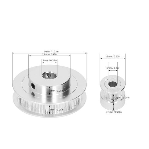 Aluminum Alloy Timing Pulley Set with 200mm x 6mm Belt 20T 5mm and 60T 8mm for Synchronous Drive Systems Timing Belt Pulley Kit in Kuwait