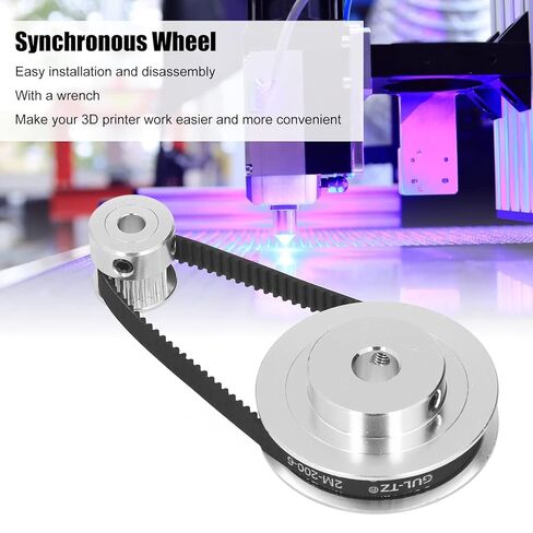 Aluminum Alloy Timing Pulley Set with 200mm x 6mm Belt 20T 5mm and 60T 8mm for Synchronous Drive Systems Timing Belt Pulley Kit in Kuwait