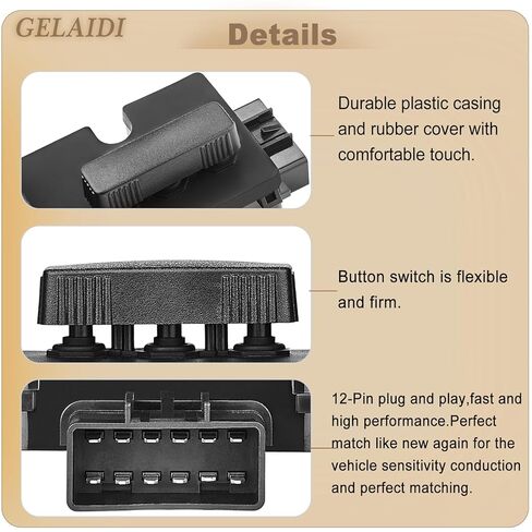 Power Seat Switch 8 Way Replaces 901-202 12450166 for 1999-2007 Cadillac Escalade Chevy Avalanche Silverado Suburban Tahoe GMC Sierra Yukon H2 -Adjust Recliner Control Driver Side Left in Kuwait