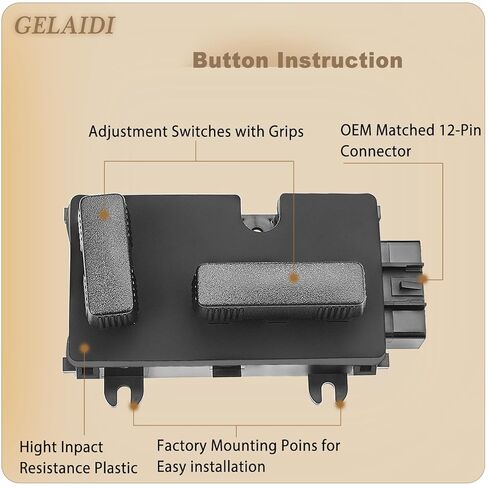 Power Seat Switch 8 Way Replaces 901-202 12450166 for 1999-2007 Cadillac Escalade Chevy Avalanche Silverado Suburban Tahoe GMC Sierra Yukon H2 -Adjust Recliner Control Driver Side Left in Kuwait