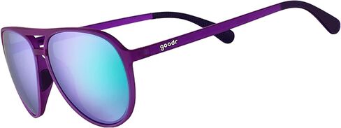 goodr It's Octopuses, Not Octopi Polarized Aviator Sunglasses, Large Sized (Mach G), Puple Frame with Green Mirrored Reflective Lenses, UV400 Protection, No Slip, No Bounce in Saudi Arabia