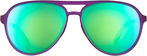 goodr It's Octopuses, Not Octopi Polarized Aviator Sunglasses, Large Sized (Mach G), Puple Frame with Green Mirrored Reflective Lenses, UV400 Protection, No Slip, No Bounce in Saudi Arabia
