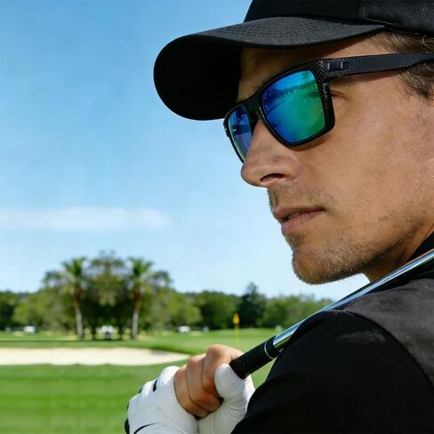 Professional Golf Sunglasses with Polarized UV400 Lenses,Lightweight Sunglasses with UV Protection for Golfer, Golf Sunglasses for Men and Women,Golf Accessories in Saudi Arabia