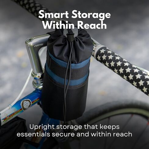 حقيبة SpeedSleev SURGE eSleev الجذعية للدراجات على الطرق والحصى والتجول - زجاجة مقود خفيفة الوزن لركوب الدراجات وحقيبة تخزين مع إمكانية الوصول برباط بيد واحدة - ملحقات الدراجة - أسود - حجم كلاسيكي in Kuwait