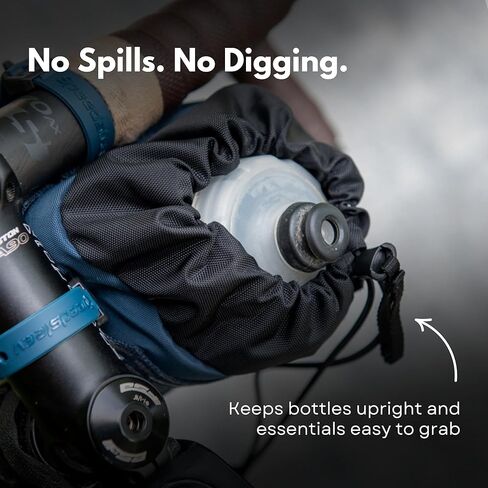 حقيبة SpeedSleev SURGE eSleev الجذعية للدراجات على الطرق والحصى والتجول - زجاجة مقود خفيفة الوزن لركوب الدراجات وحقيبة تخزين مع إمكانية الوصول برباط بيد واحدة - ملحقات الدراجة - أسود - حجم كلاسيكي in Kuwait