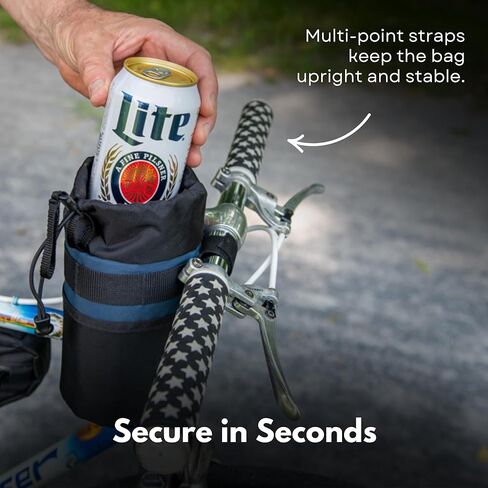 حقيبة SpeedSleev SURGE eSleev الجذعية للدراجات على الطرق والحصى والتجول - زجاجة مقود خفيفة الوزن لركوب الدراجات وحقيبة تخزين مع إمكانية الوصول برباط بيد واحدة - ملحقات الدراجة - أسود - حجم كلاسيكي in Kuwait