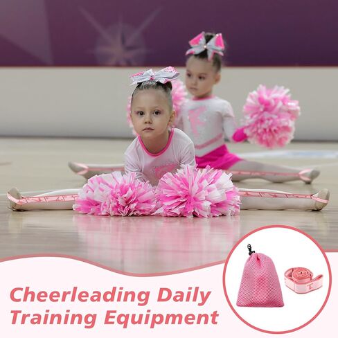 Soulchen 12 Sets Stretching Strap with 8 Loops for Kids Include 12 Storage Bags 12 Children Gymnastics Stretching Strap for Cheer Dance Training Elastic Band Cheerleading Training Ballet Yoga (Pink) in Saudi Arabia